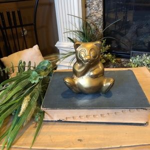 4.5 “ Vintage Solid Brass Panda Bear